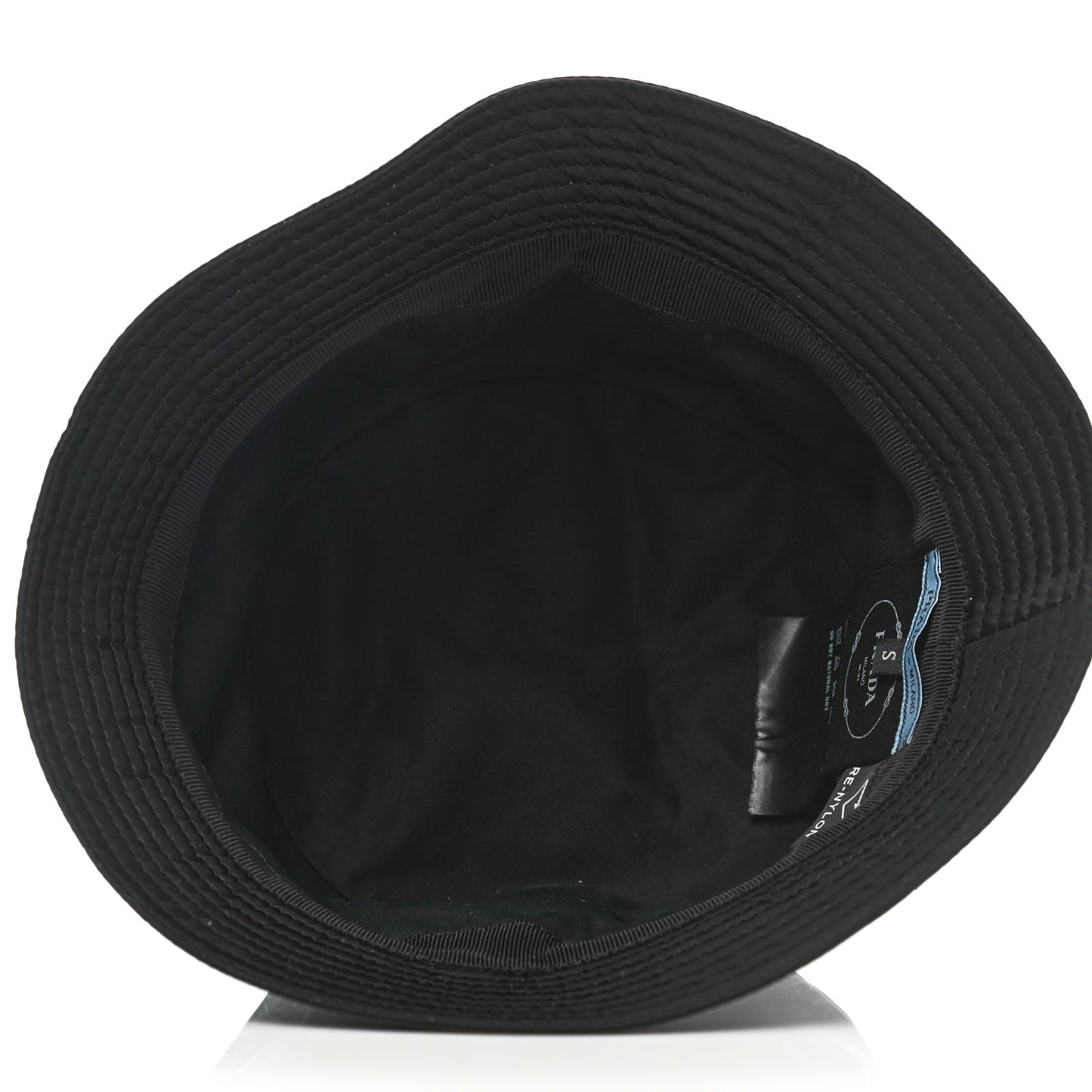 Re-Nylon Metal Triangle Logo Womens Bucket Hat S Black