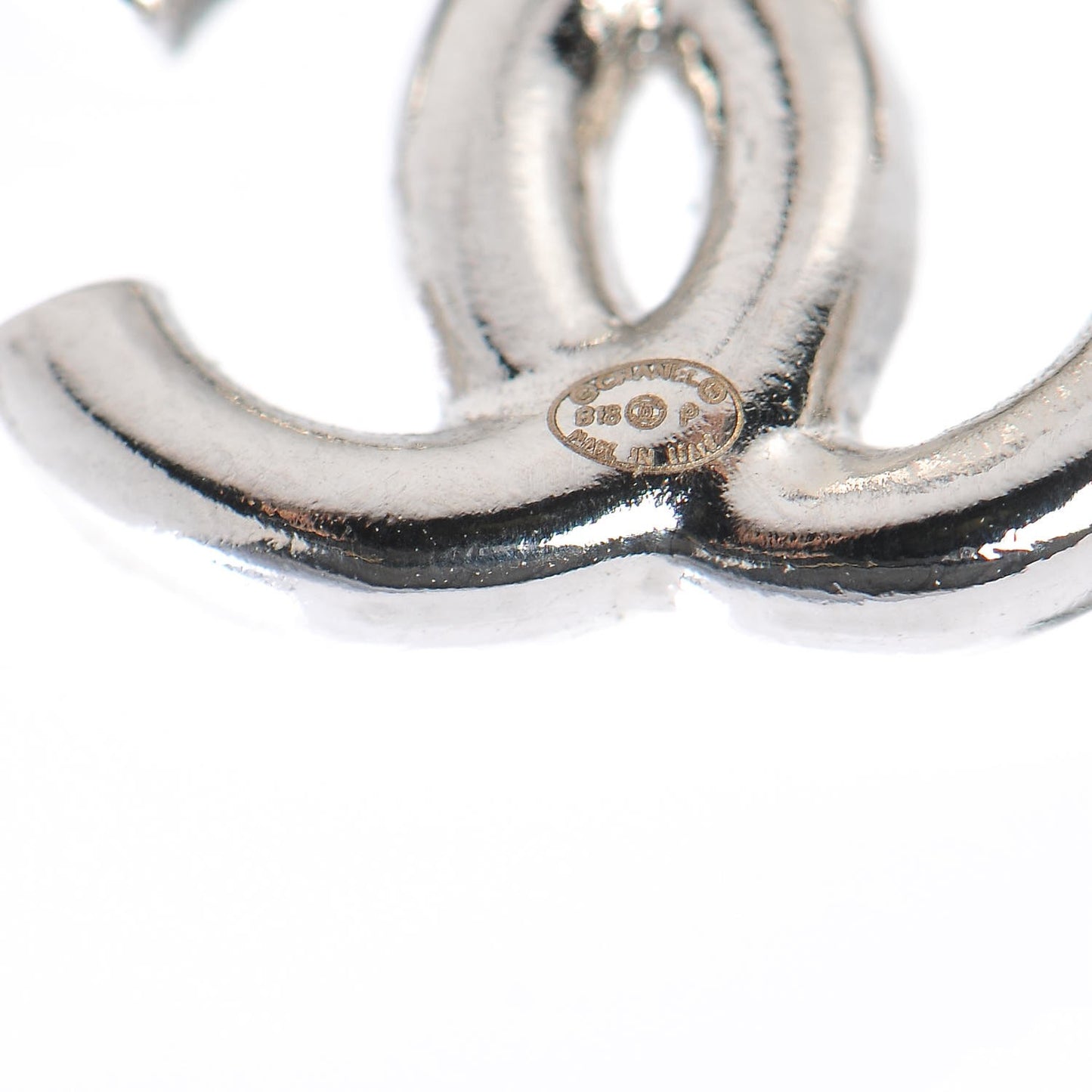 Crystal CC Earrings Silver