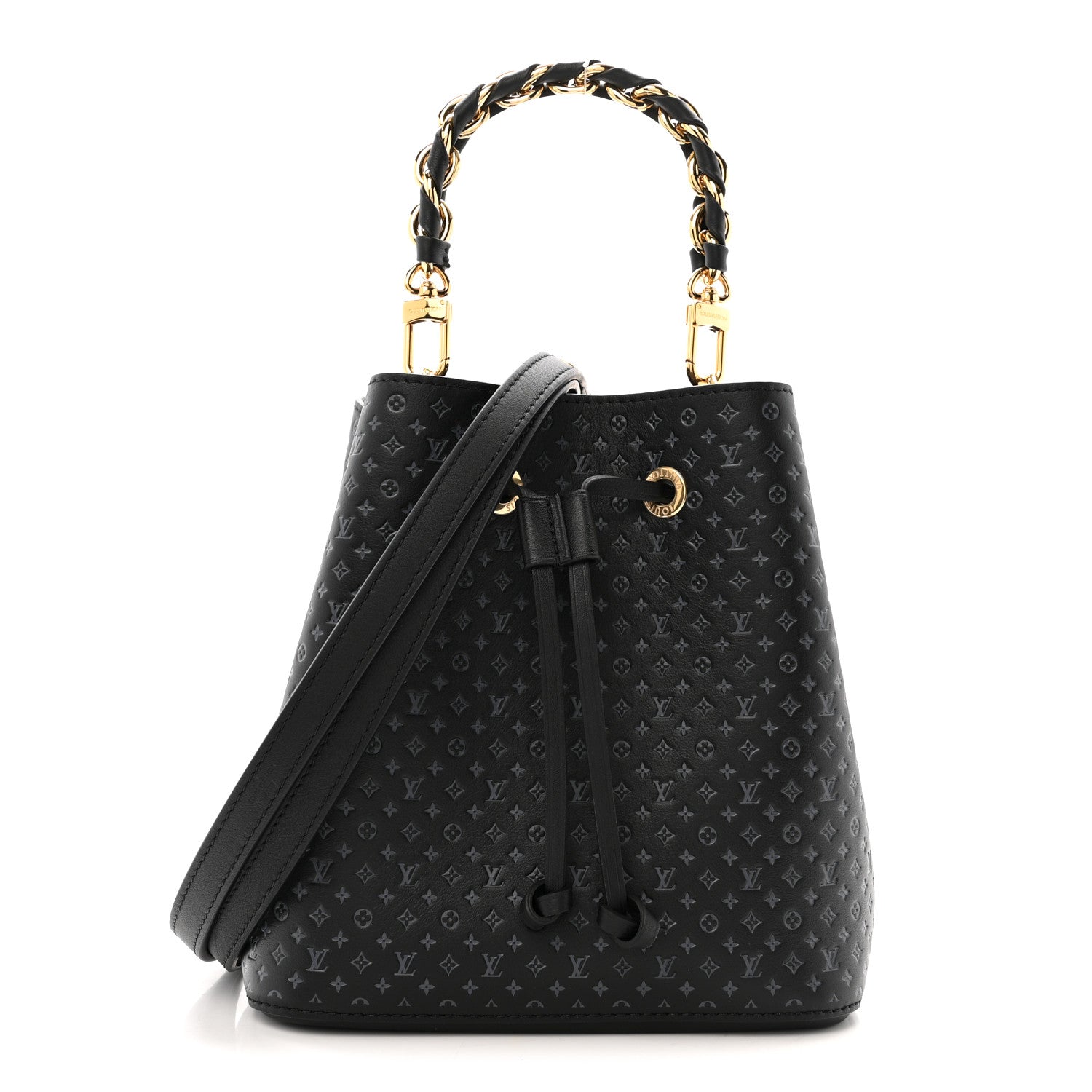 Louis Vuitton Calfskin Nanogram Embossed Neonoe BB Black 1 of 14