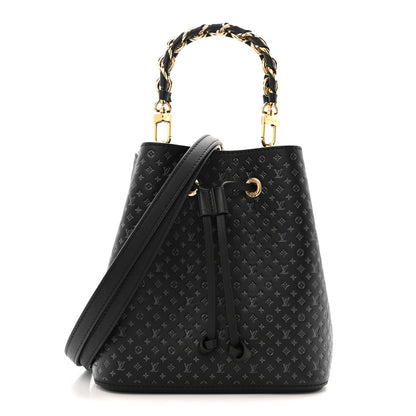 Louis Vuitton Calfskin Nanogram Embossed Neonoe BB Black 1 of 14