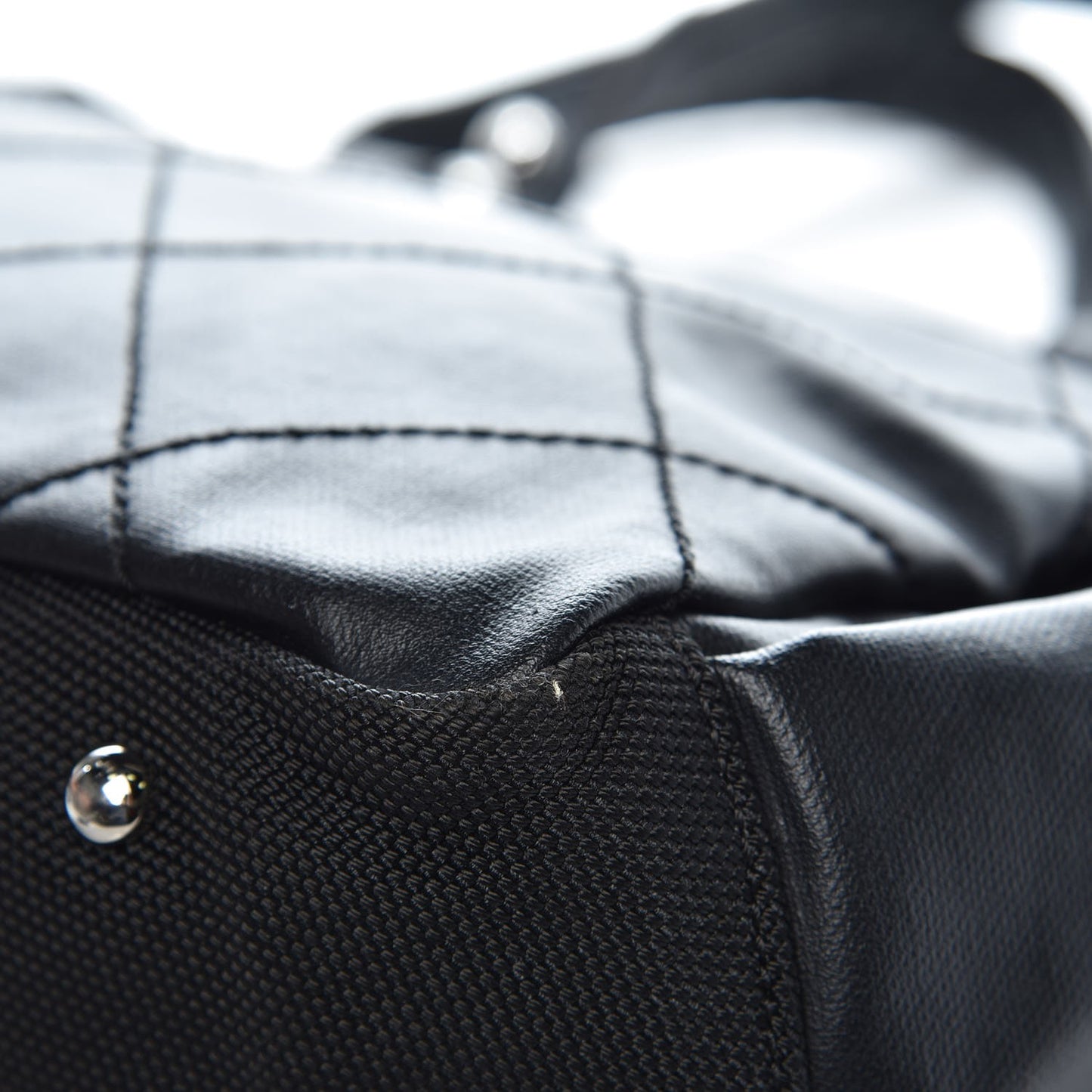 Coated Canvas Large Paris Biarritz Tote Black