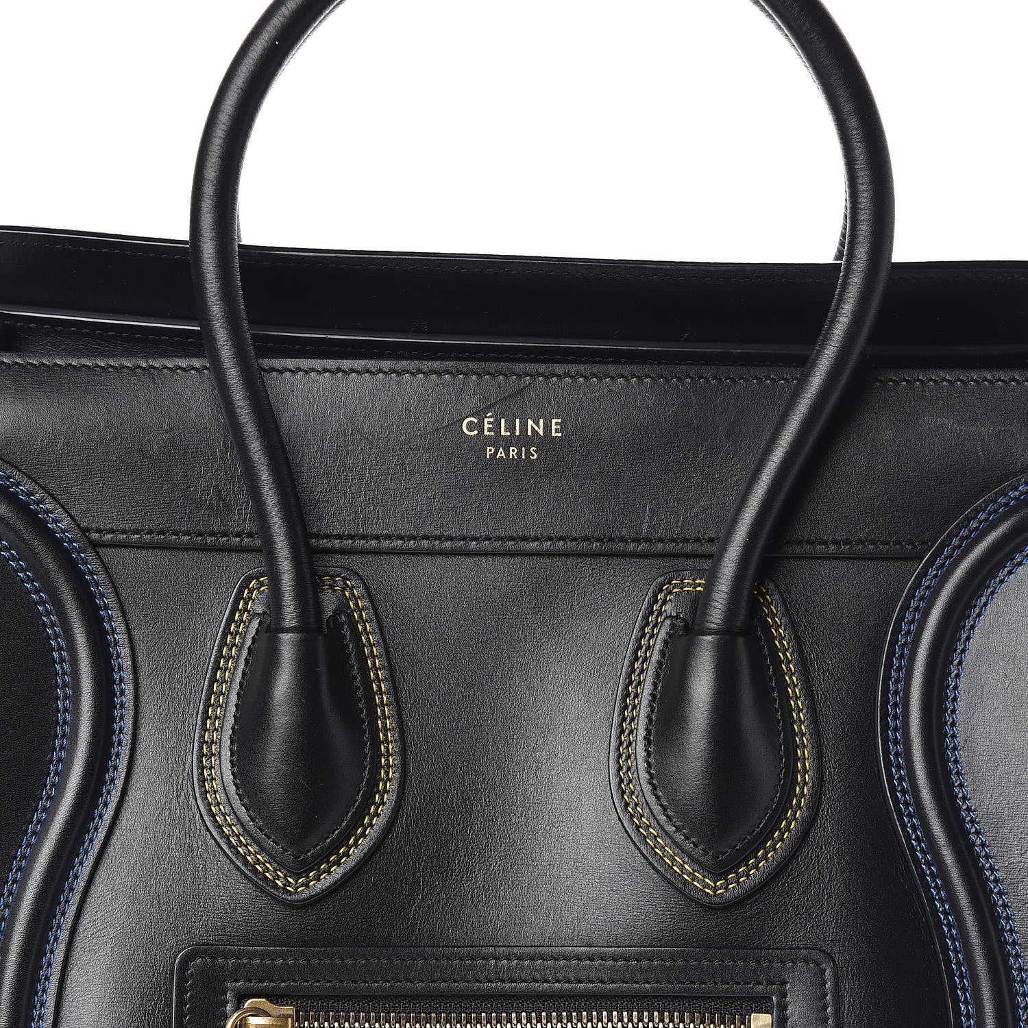 Celine Smooth Calfskin Multicolor Double Stitching Micro Luggage Black 10 of 10