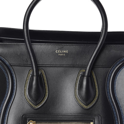 Celine Smooth Calfskin Multicolor Double Stitching Micro Luggage Black 10 of 10