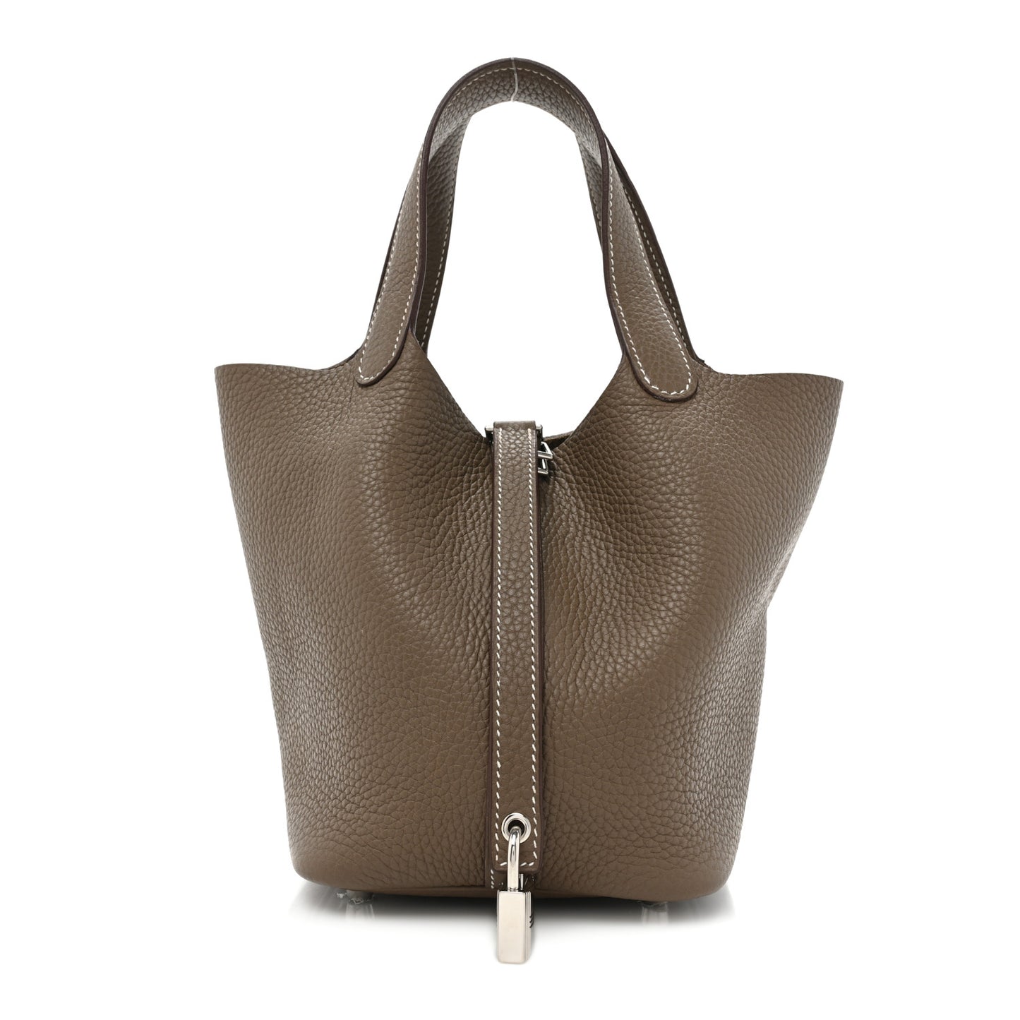 Taurillon Clemence Picotin Lock 18 PM Etoupe