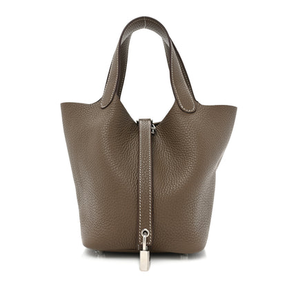 Hermes Taurillon Clemence Picotin Lock 18 PM Etoupe 1 of 9