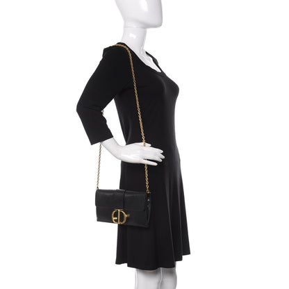 Christian Dior Crinkled Lambskin 30 Montaigne Clutch Black 2 of 15