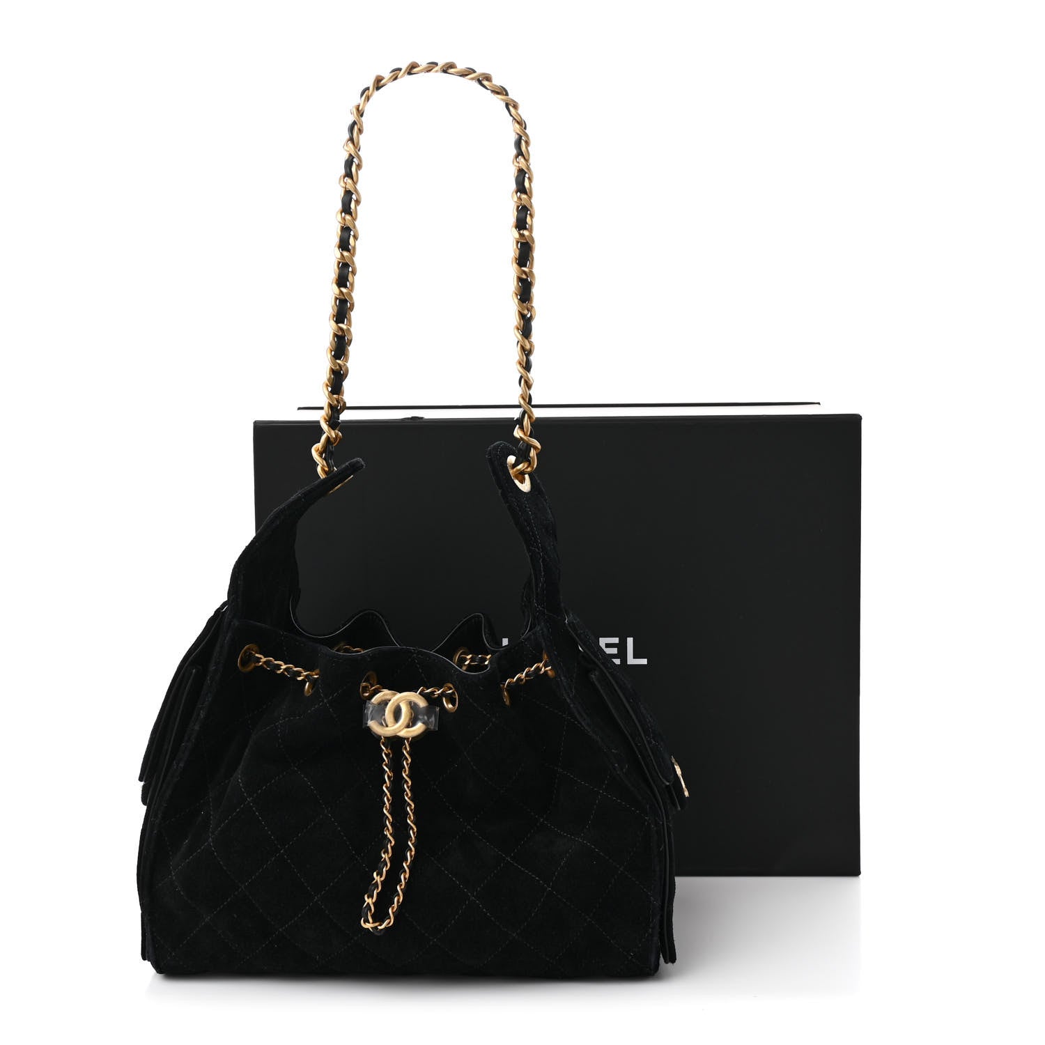 Chanel Suede Quilted Small Chanel 25 Handbag Black 12 of 12