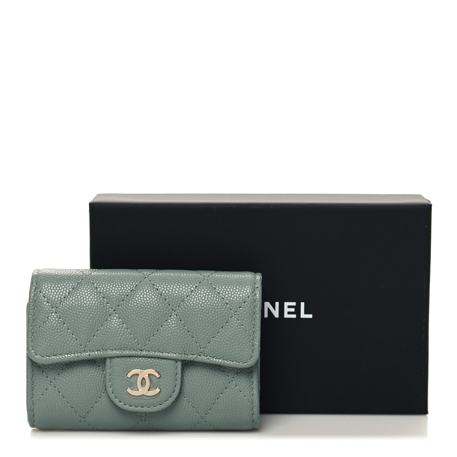 Chanel Caviar Quilted Classic 4 Key Holder Wallet Light Green 10 of 10