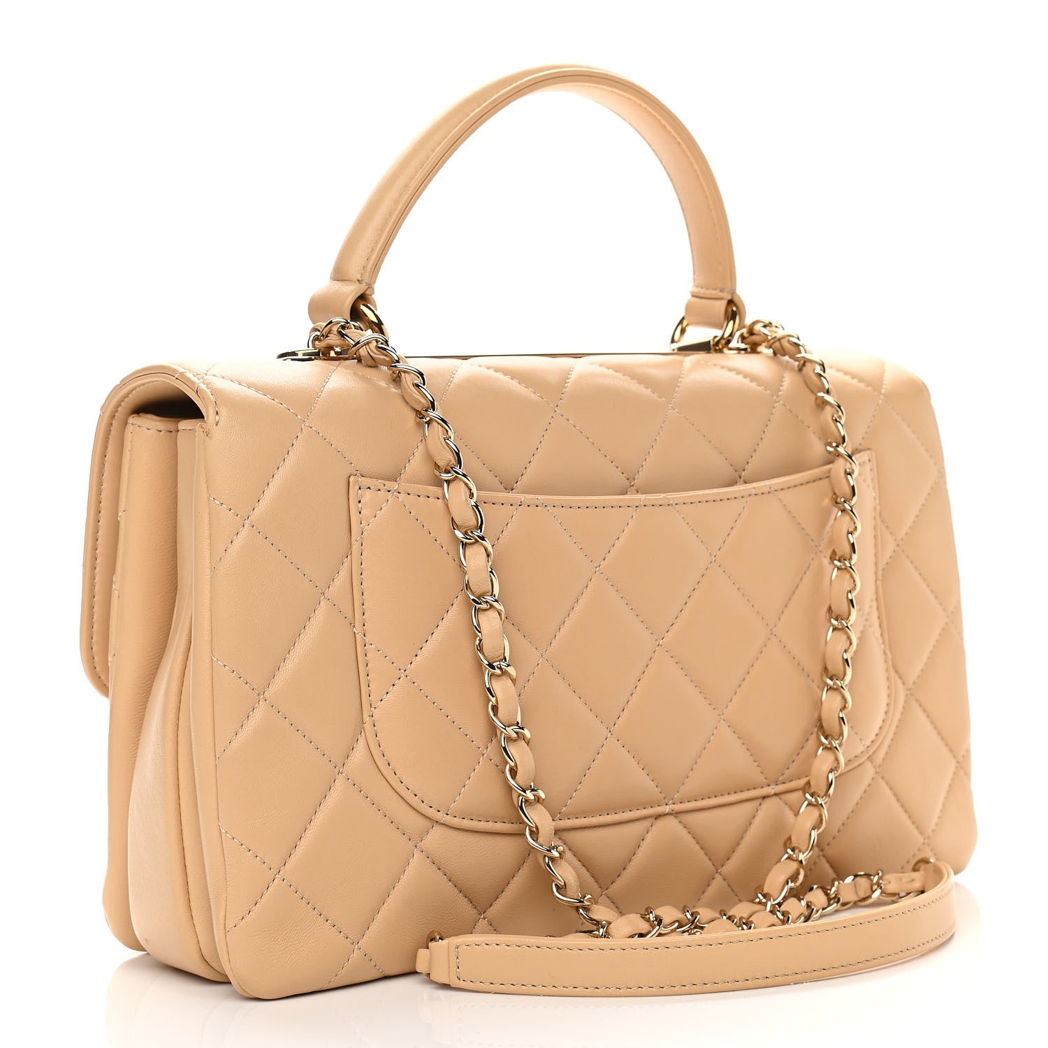Chanel Lambskin Quilted Medium Trendy CC Flap Dual Handle Bag Beige 3 of 12
