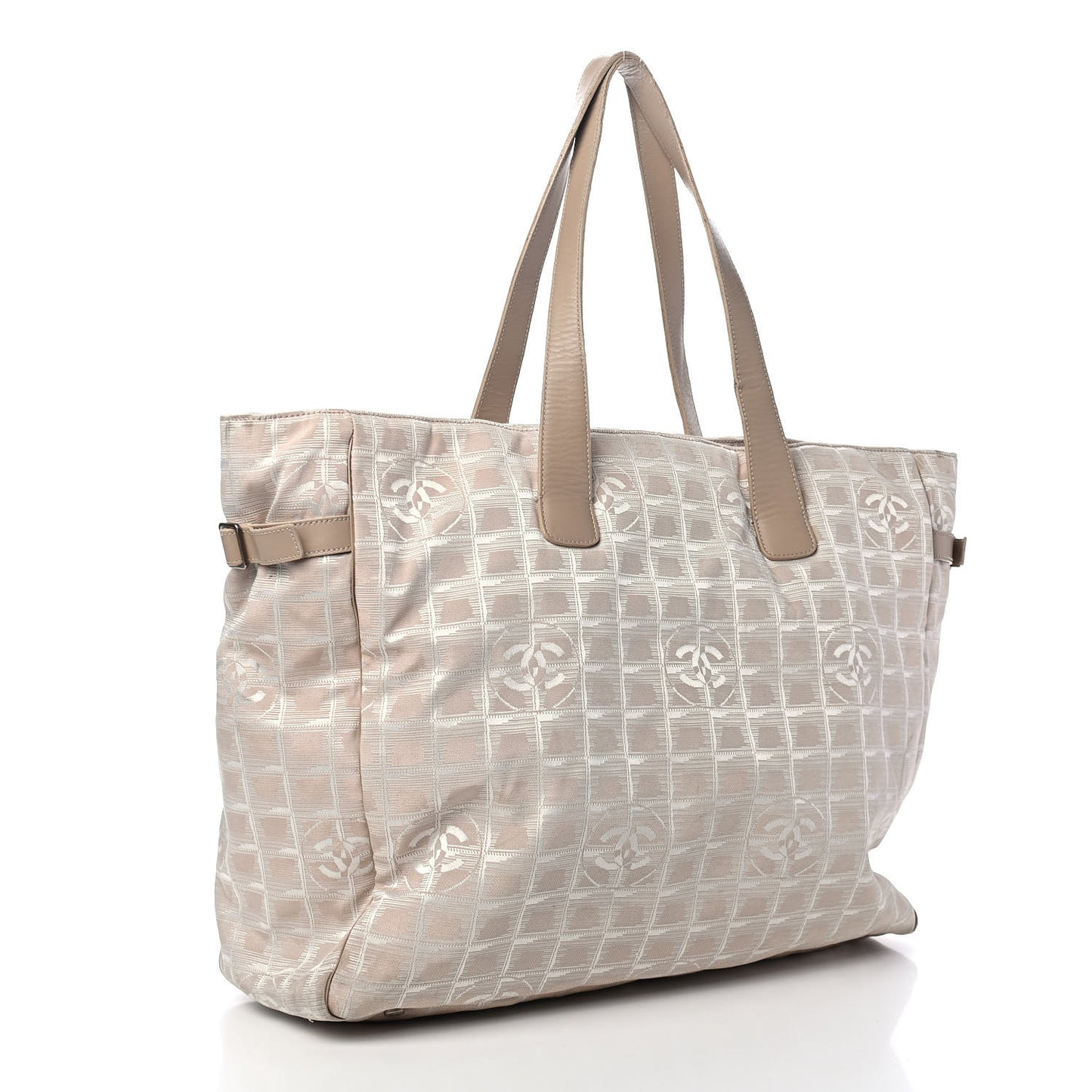 Metallic Nylon Travel Tote Beige