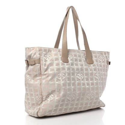 Chanel Metallic Nylon Travel Tote Beige 2 of 5