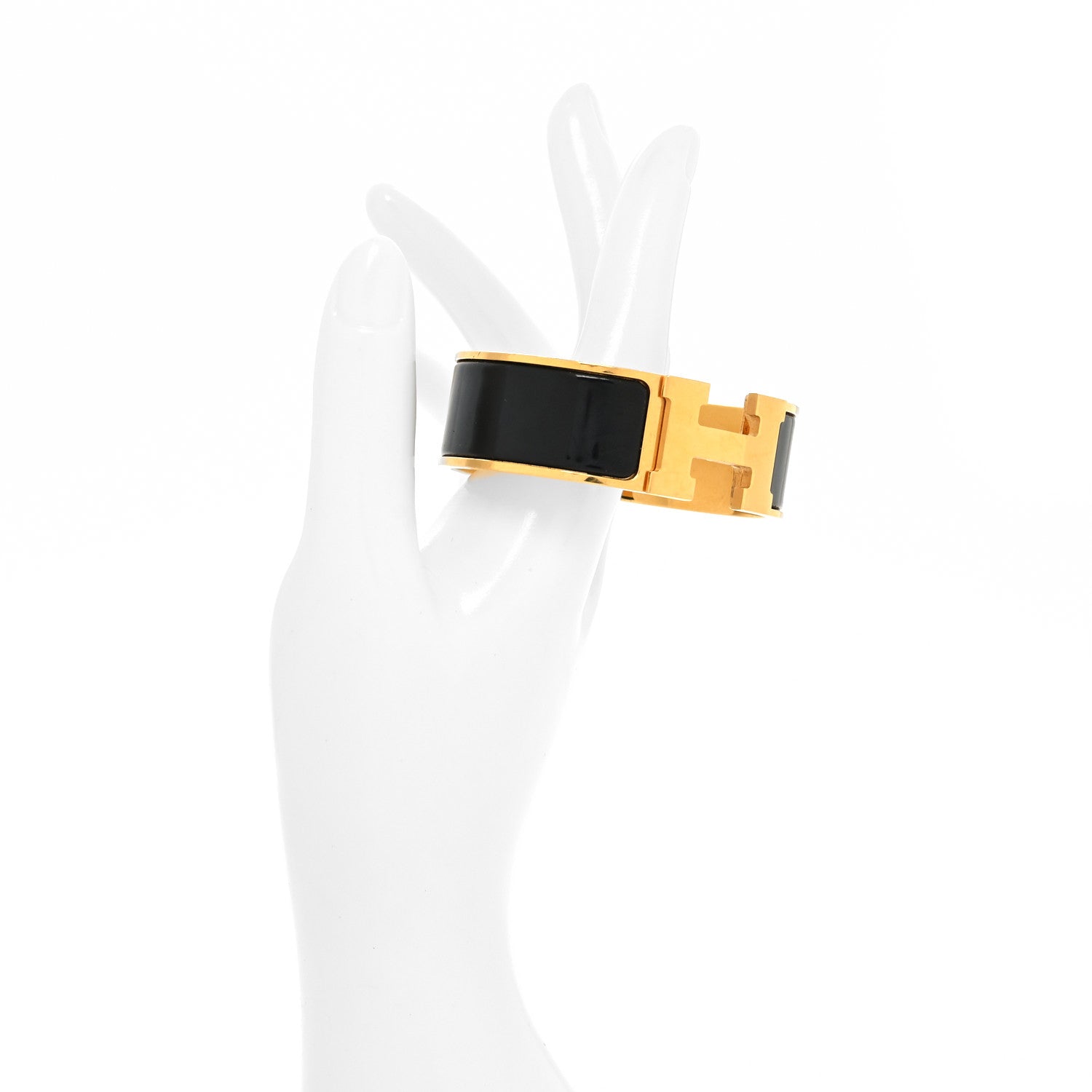 Hermes Enamel Wide Clic Clac H Bracelet PM Black 2 of 5