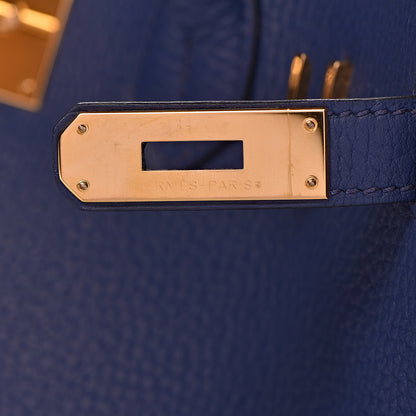 Hermes Taurillon Clemence Birkin 35 Bleu Saphir 24 of 37