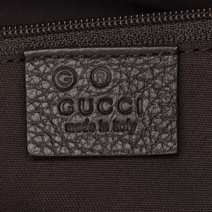 Gucci Denim Monogram Medium Abbey Tote Dark Brown 5 of 8