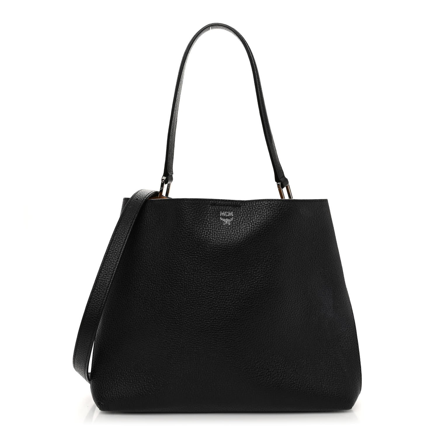 MCM Grained Calfskin Visetos Medium Sarah Hobo Black 1 of 10