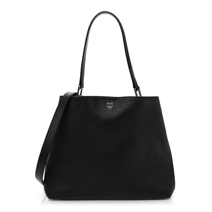 MCM Grained Calfskin Visetos Medium Sarah Hobo Black 1 of 10