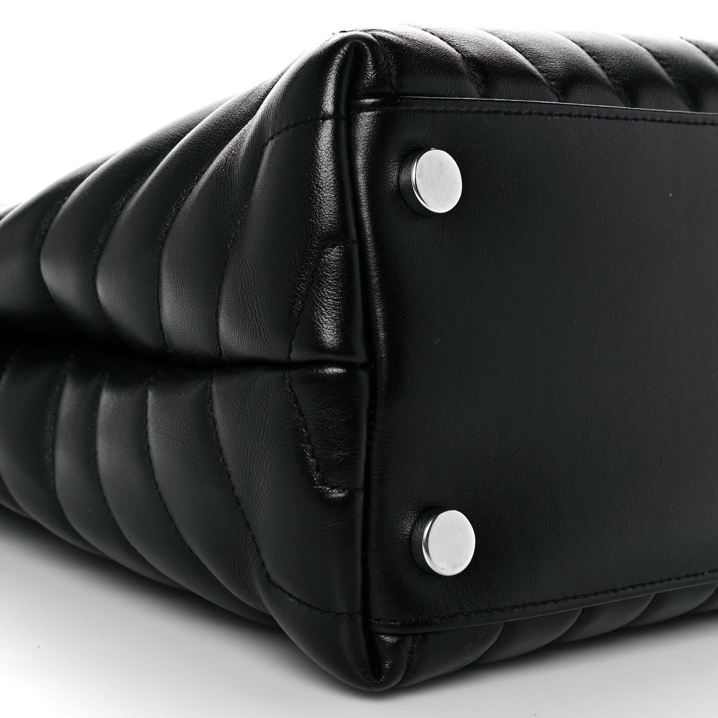Calfskin Y Quilted Monogram Large Loulou Shopper Black