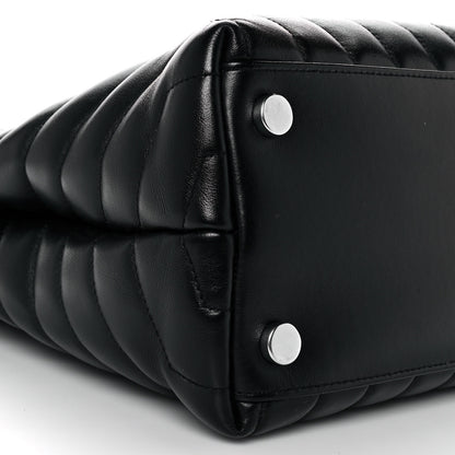 Saint Laurent Calfskin Y Quilted Monogram Large Loulou Shopper Black 8 of 9