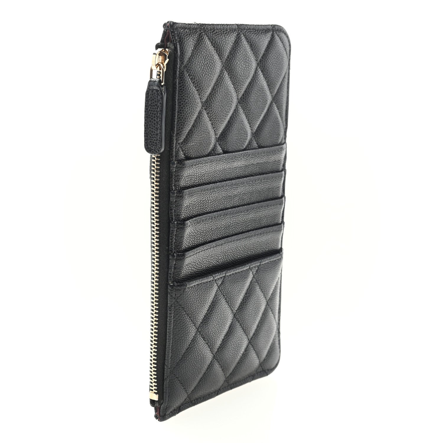 Chanel Caviar Quilted Classic Flat Wallet Pouch Black 3 of 7
