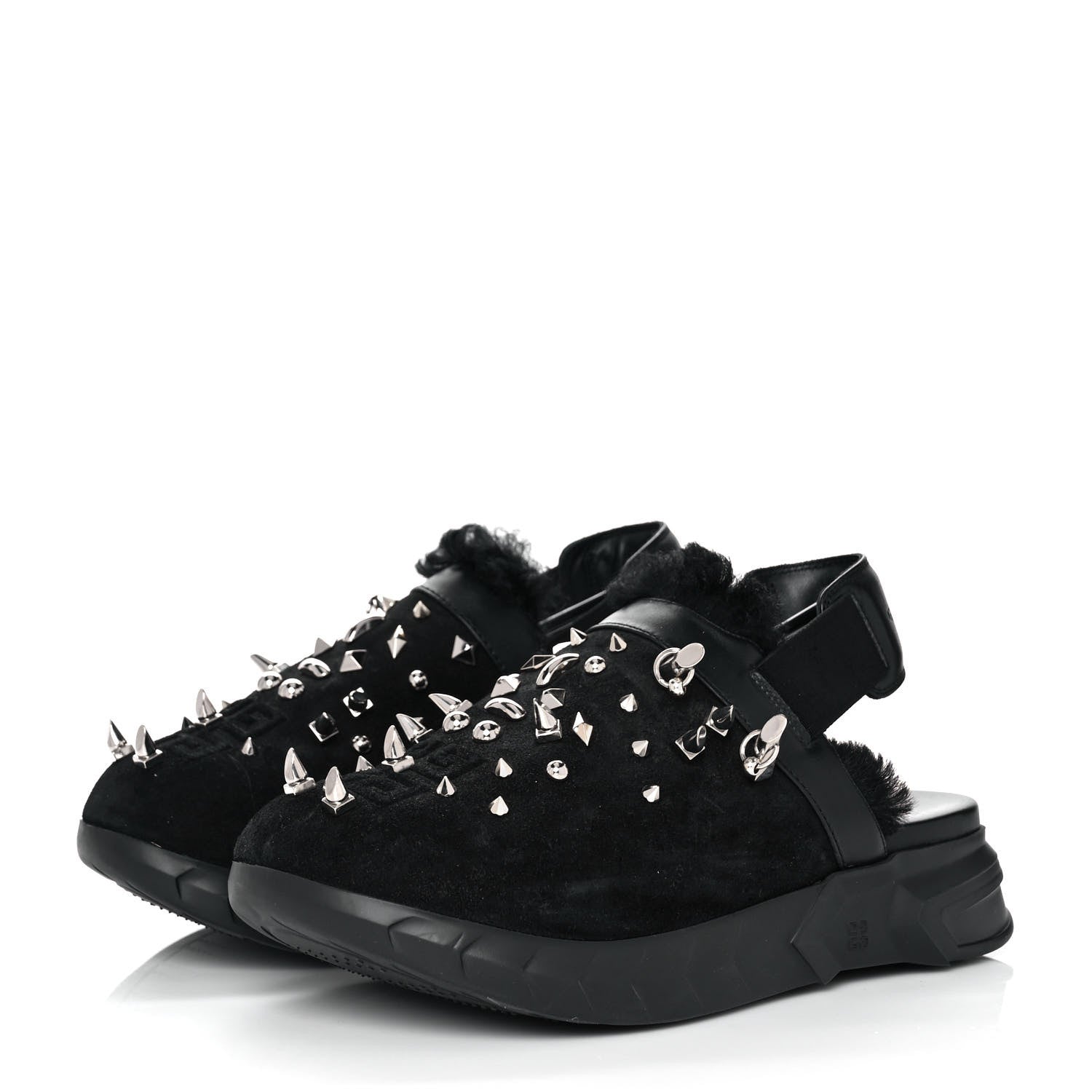 Givenchy Suede Studded Elegant Marshmallow Loafers 41 Black 3 of 8