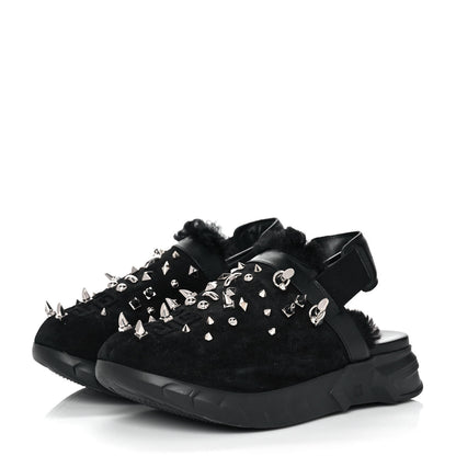 Givenchy Suede Studded Elegant Marshmallow Loafers 41 Black 3 of 8