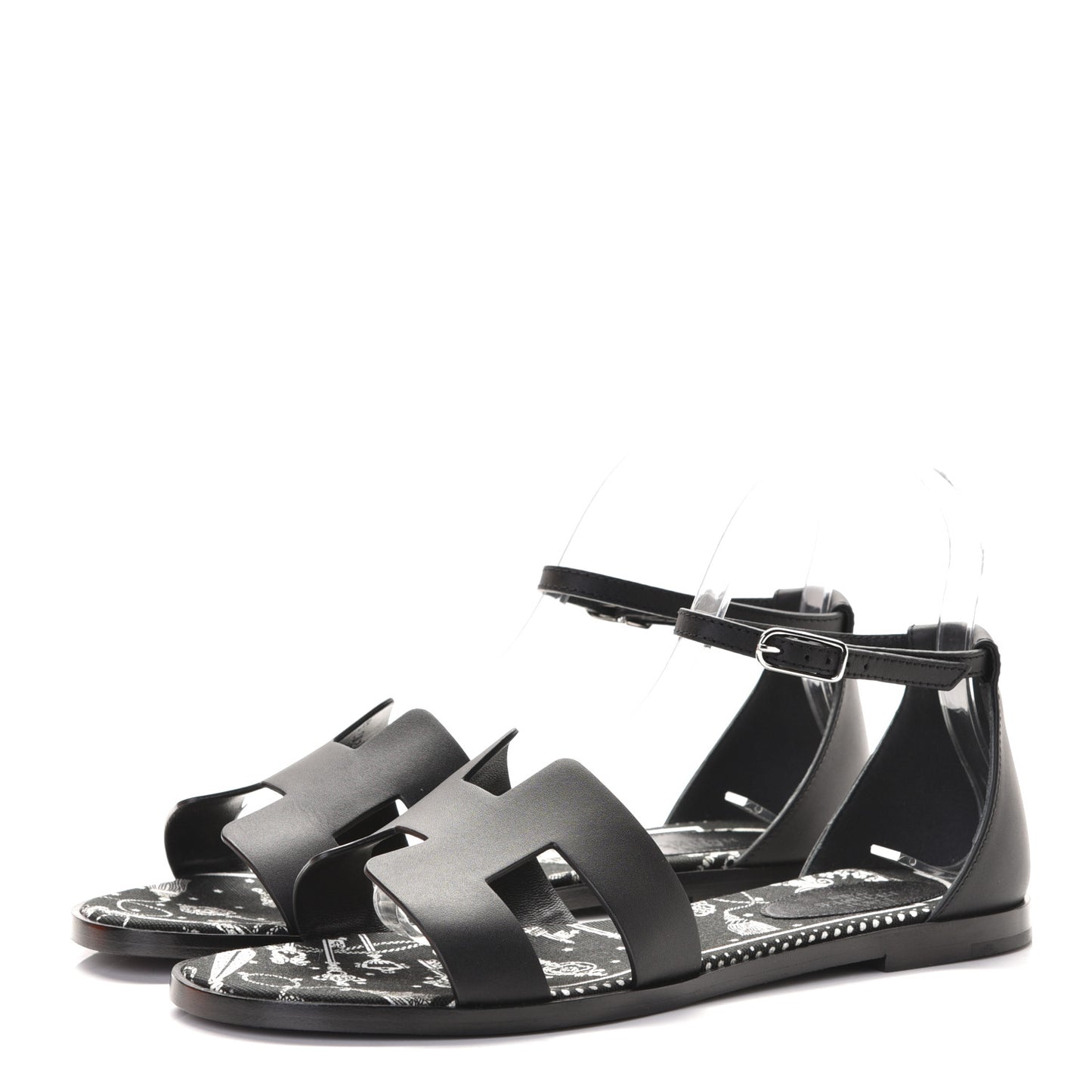 Calfskin Santorini Sandals 38 Black