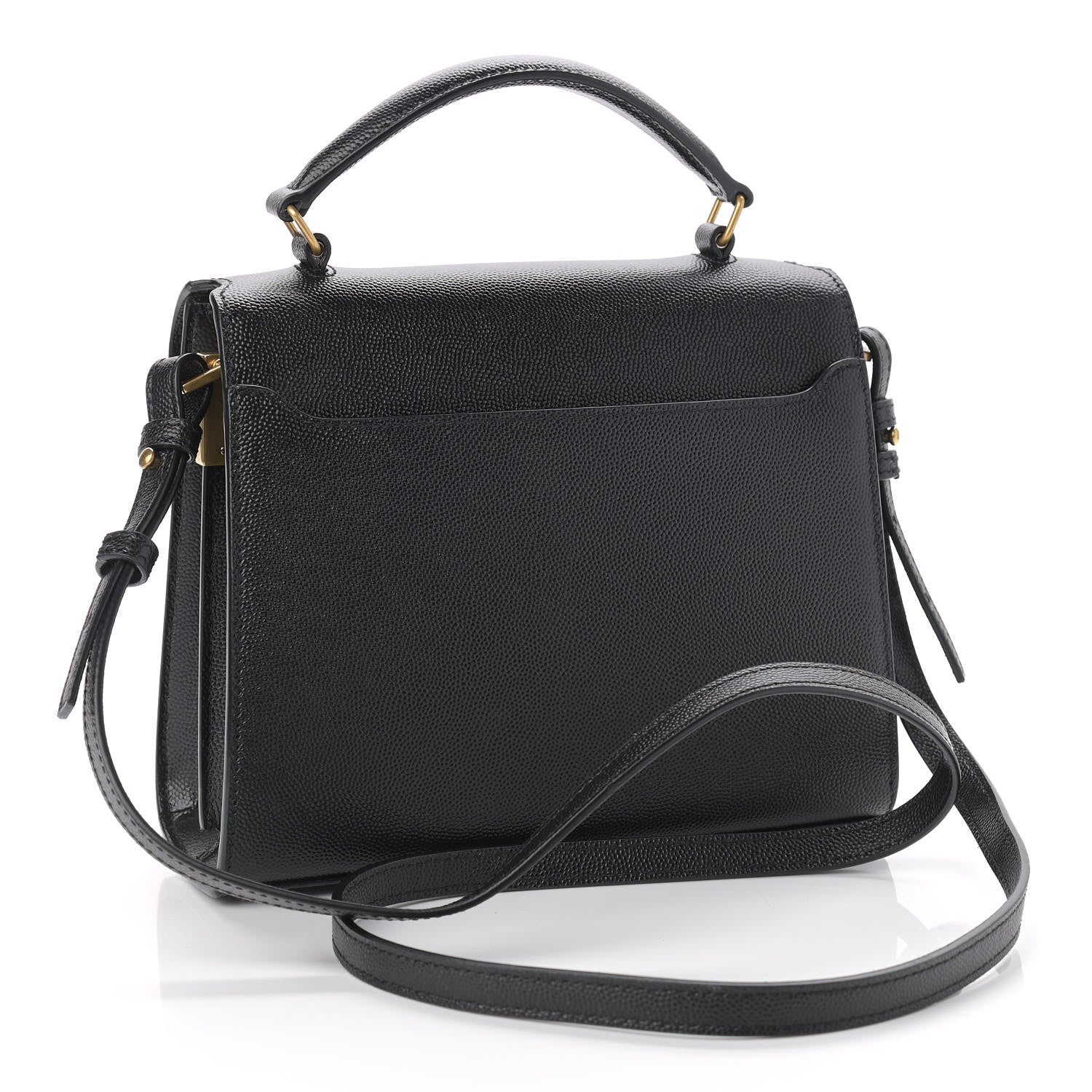 Saint Laurent Grain de Poudre Mini Classic Monogram Cassandra Top Handle Black 3 of 8