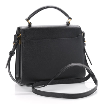 Saint Laurent Grain de Poudre Mini Classic Monogram Cassandra Top Handle Black 3 of 8