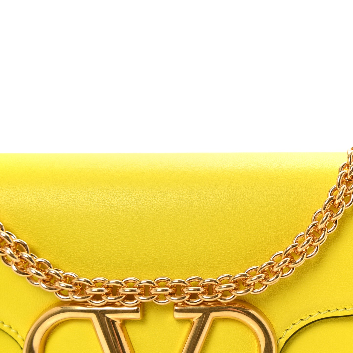 Calfskin Vlogo Loco Shoulder Bag Bright Lemon