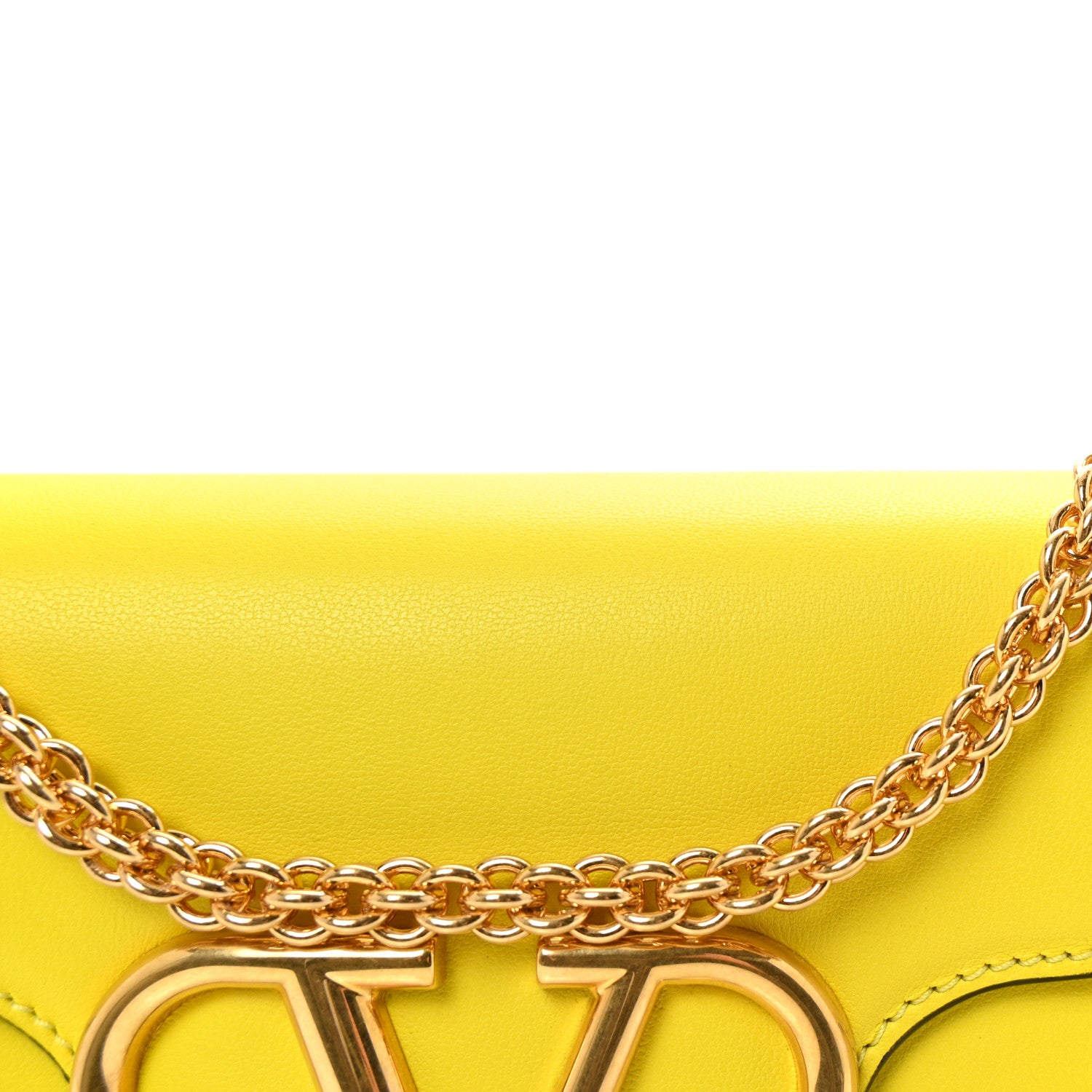 Valentino Garavani Calfskin Vlogo Loco Shoulder Bag Bright Lemon 7 of 9