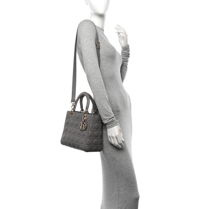 Christian Dior Lambskin Cannage Medium Lady Dior Grey 2 of 10
