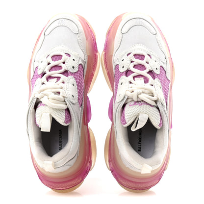 Balenciaga Fabric Mesh Clear Sole Womens Triple S Sneakers 37 White Pink 2 of 10