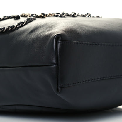 Chanel Calfskin Chain 20s Signature Tote Black 9 of 10