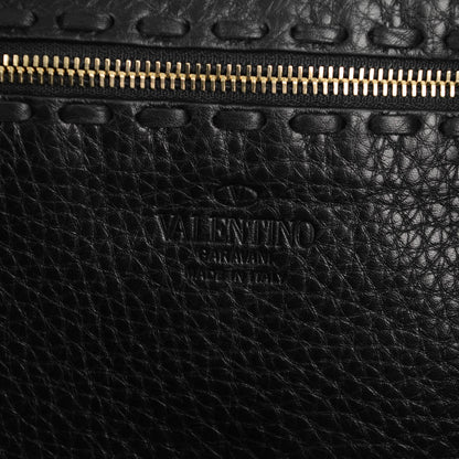 Valentino Garavani Grained Calfskin C-Rockee Fringe Tote Black 8 of 9