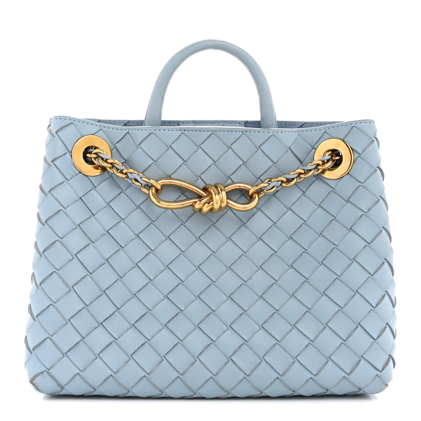 Nappa Intrecciato Small Andiamo With Chain Shoulder Bag Ice