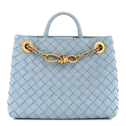 Bottega Veneta Nappa Intrecciato Small Andiamo With Chain Shoulder Bag Ice 1 of 17
