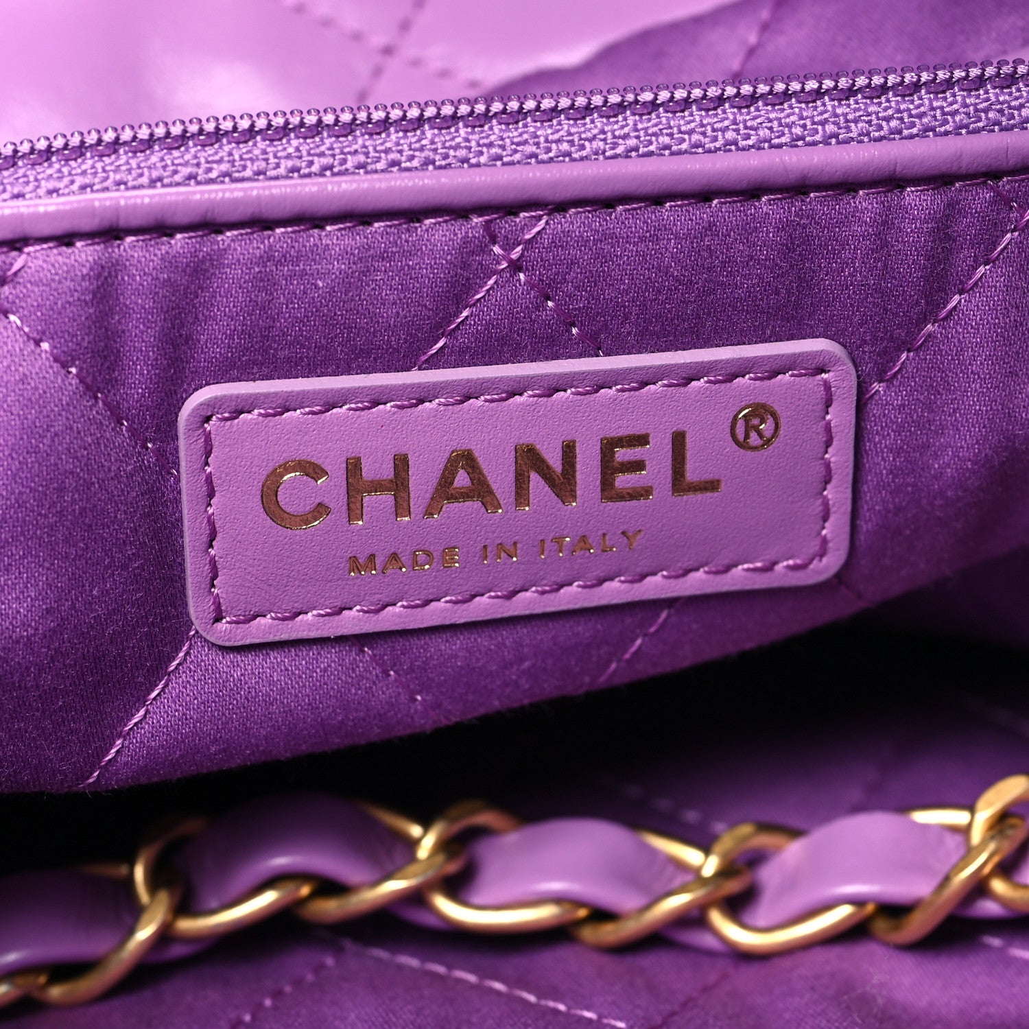 Chanel Shiny Calfskin Quilted Chanel 22 Purple 8 of 12