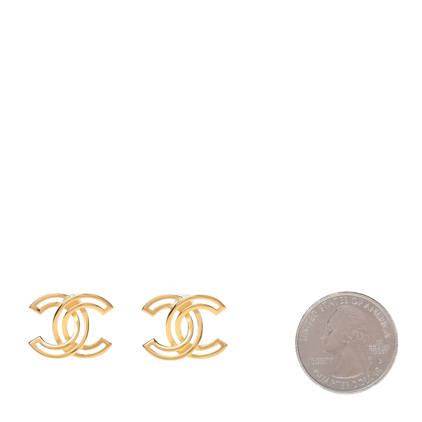 Metal Obazine CC Earrings Gold