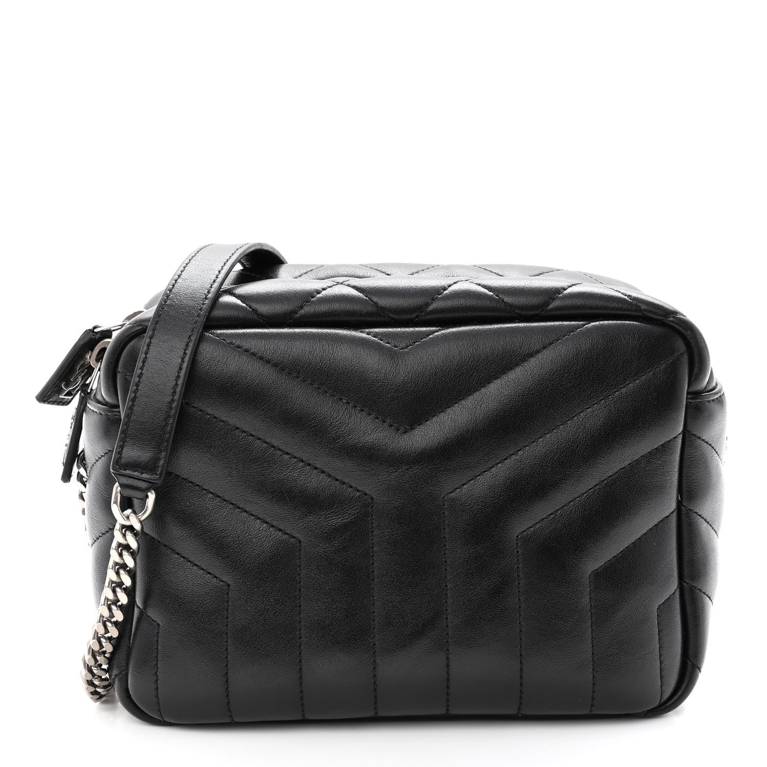 Saint Laurent Calfskin Y Quilted Monogram Small Loulou Bowling Bag Black 1 of 9