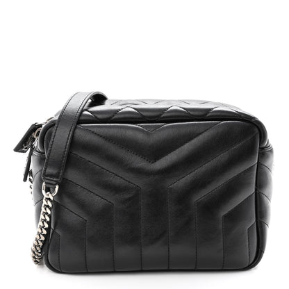 Saint Laurent Calfskin Y Quilted Monogram Small Loulou Bowling Bag Black 1 of 9