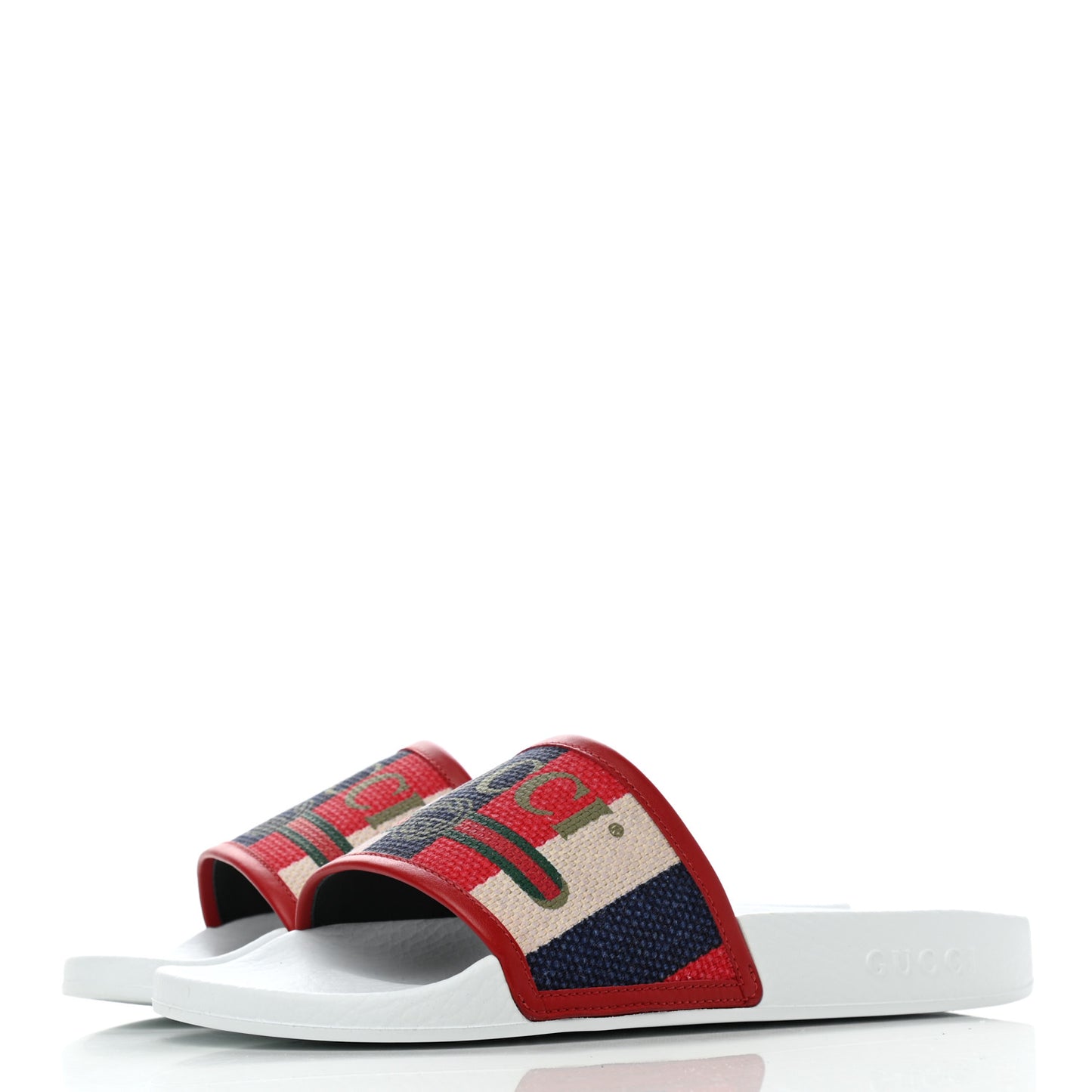 Canvas Sylvie Stripe Logo Mens Pursuit Slide Sandals 7 Mystic White Hibiscus Red Maritime