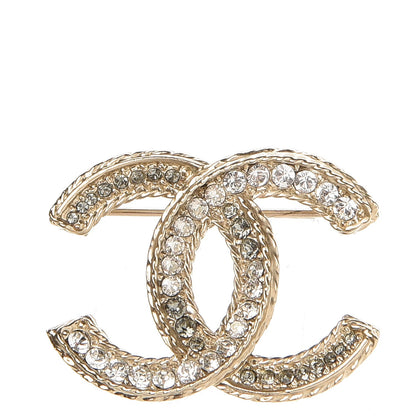 Chanel Crystal CC Brooch Light Gold 1 of 5