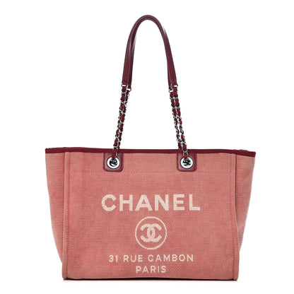 Chanel Canvas Small Deauville Tote Red 1 of 12