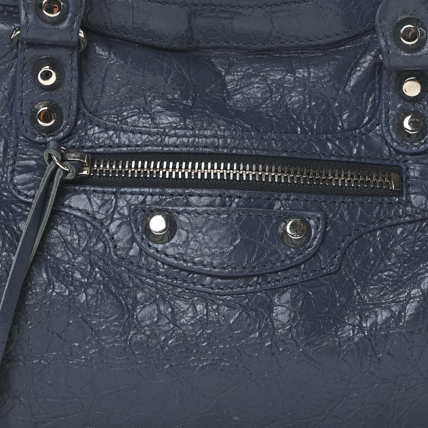 Agneau Classic Silver Hardware S City Bleu Persan