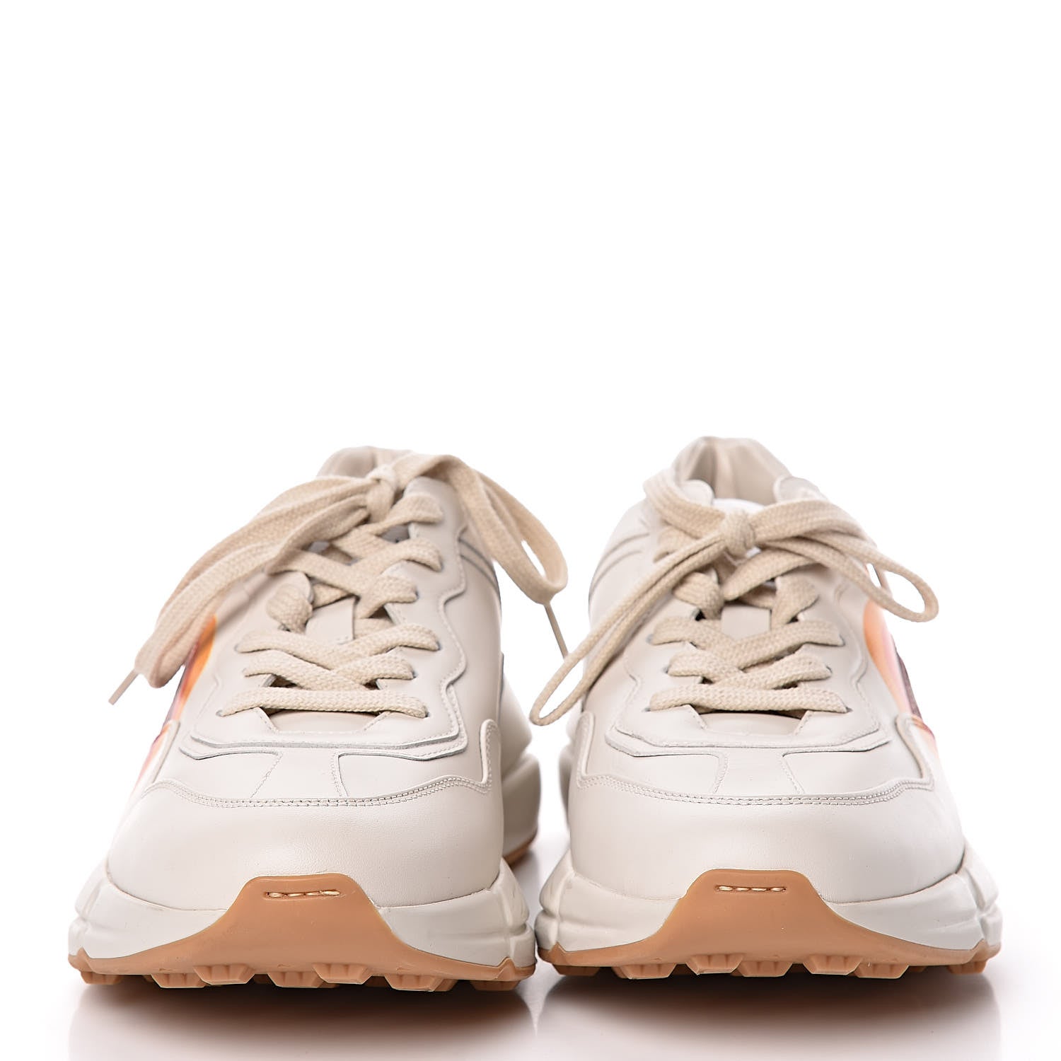 Gucci Calfskin Interlocking G Heart Rhyton Sneakers 38 Mystic White 2 of 9