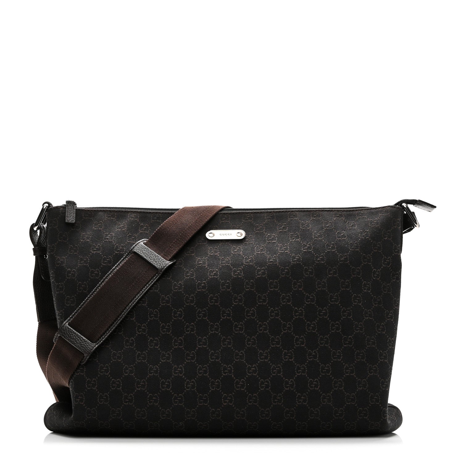 Gucci Nylon Monogram Messenger Bag  Dark Brown 1 of 10