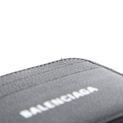 Balenciaga Grained Calfskin Logo Cash Rounded Card Holder Black White 7 of 8