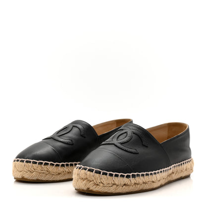 Chanel Lambskin CC Espadrilles 36 Black 4 of 11