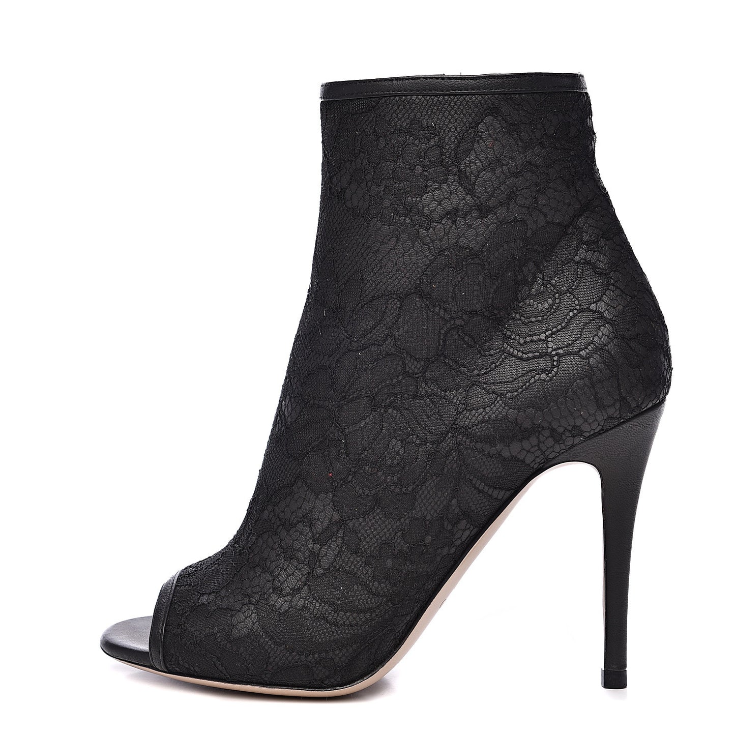 Lace Peep Toe Booties 35.5 Black