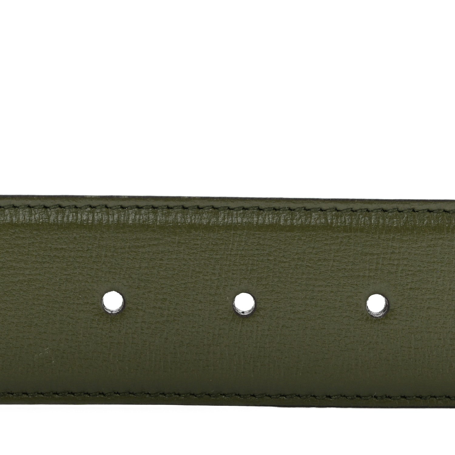 Gucci Azalea Calfskin Enamel Monochrome Double G 40mm Belt 75 30 Military Wood 3 of 5